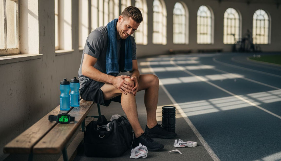 Nach einem anspruchsvollen Training gönnt sich der Sportler eine wohlverdiente Pause.
