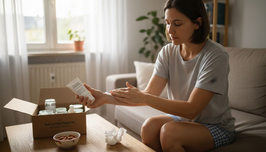 Zu Hause trägt eine Frau eine hautverträgliche Creme auf, die besonders für Allergiker geeignet ist.