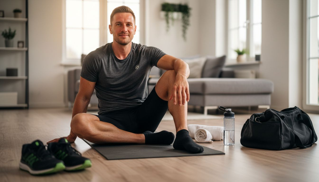 Nach dem Training gönnt sich der Sportler eine wohlverdiente Pause und lässt die Seele baumeln.