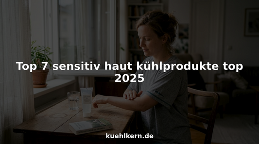 Eine Frau trägt ein kühlendes Gel auf ihre empfindliche Haut auf.