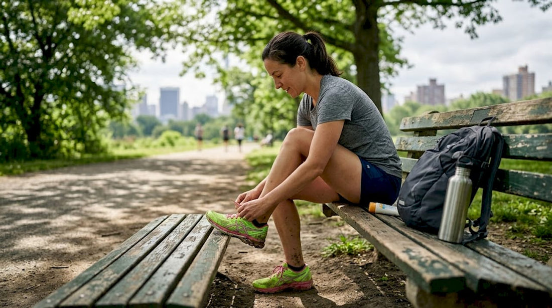 Bevor sie sich ins Freie begibt, trägt eine Frau sorgfältig Sonnencreme auf, um ihre Haut vor der Sonne zu schützen.