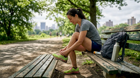 Bevor sie sich ins Freie begibt, trägt eine Frau sorgfältig Sonnencreme auf, um ihre Haut vor der Sonne zu schützen.