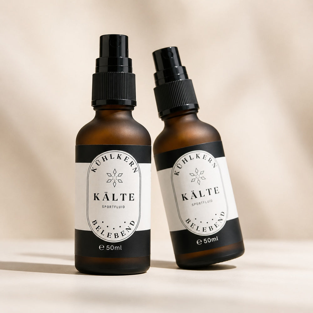 Zwei Flaschen Kühlkern kosmetisches Kühlspray